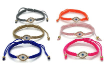 Load image into Gallery viewer, ALMOND EVIL EYE MACROME BRACELET
