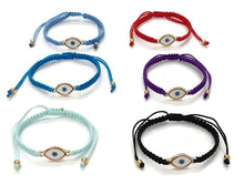 Load image into Gallery viewer, ALMOND EVIL EYE MACROME BRACELET
