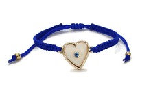 Load image into Gallery viewer, HEART EVIL EYE MACROME BRACELET
