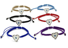 Load image into Gallery viewer, HEART EVIL EYE MACROME BRACELET
