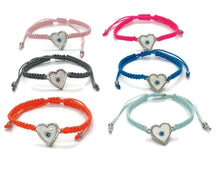 Load image into Gallery viewer, HEART EVIL EYE MACROME BRACELET
