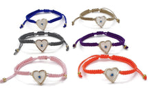 Load image into Gallery viewer, HEART EVIL EYE MACROME BRACELET
