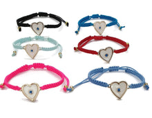 Load image into Gallery viewer, HEART EVIL EYE MACROME BRACELET
