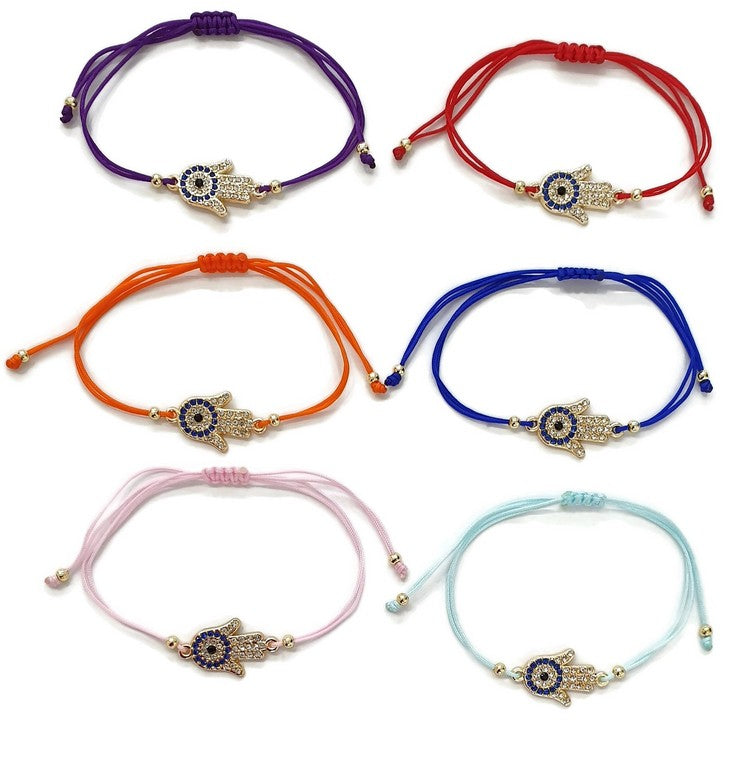 HAND WITH EVIL EYE STRING BRACELET