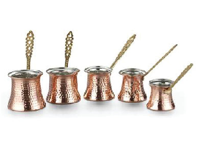 Five Piece Copper Coffee Pot Set