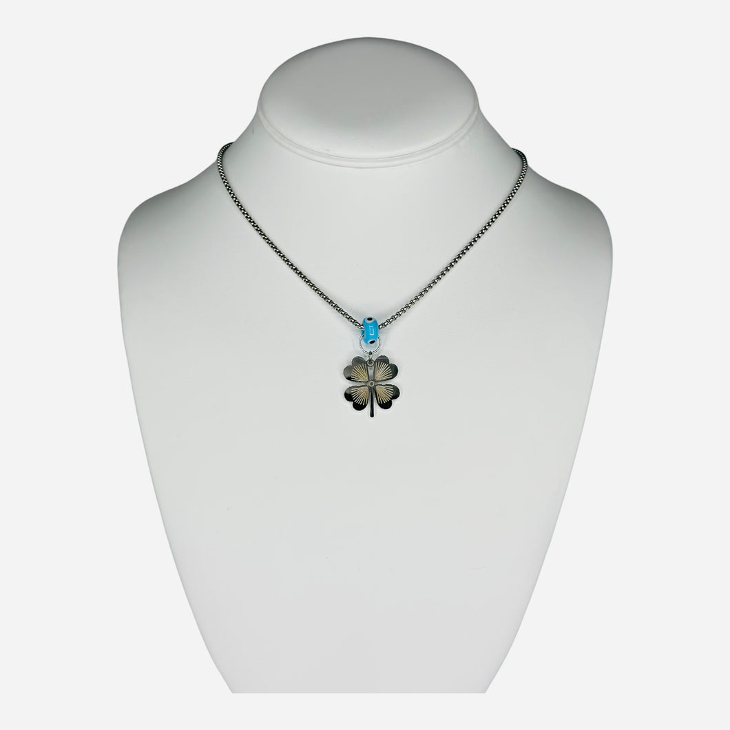 Stainless Steel Evileye Clover Necklace