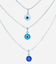 Load image into Gallery viewer, Silver Plated Evil Eye Necklace: Colorful Beads, Handmade
