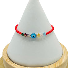 Load image into Gallery viewer, Crystal Chain Evil Eye Beaded Bracelet
