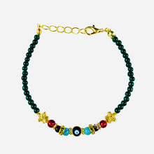 Load image into Gallery viewer, Lux Crystal Chain Evil Eye Beaded Bracelet
