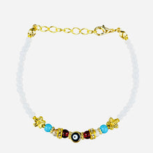 Load image into Gallery viewer, Lux Crystal Chain Evil Eye Beaded Bracelet
