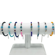 Load image into Gallery viewer, Crystal Chain Evil Eye Beaded Bracelet
