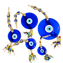 Load image into Gallery viewer, Macrame Evil Eye Wall Decor: Handmade Protection 
