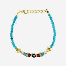 Load image into Gallery viewer, Lux Crystal Chain Evil Eye Beaded Bracelet
