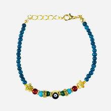 Load image into Gallery viewer, Lux Crystal Chain Evil Eye Beaded Bracelet
