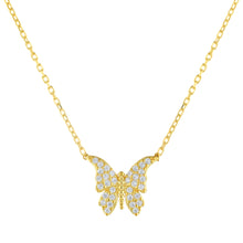 Load image into Gallery viewer, 925 Sterling Silver Gold Plated Butterfly Necklace
