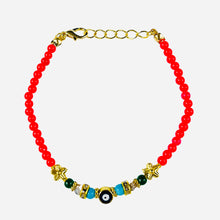 Load image into Gallery viewer, Lux Crystal Chain Evil Eye Beaded Bracelet
