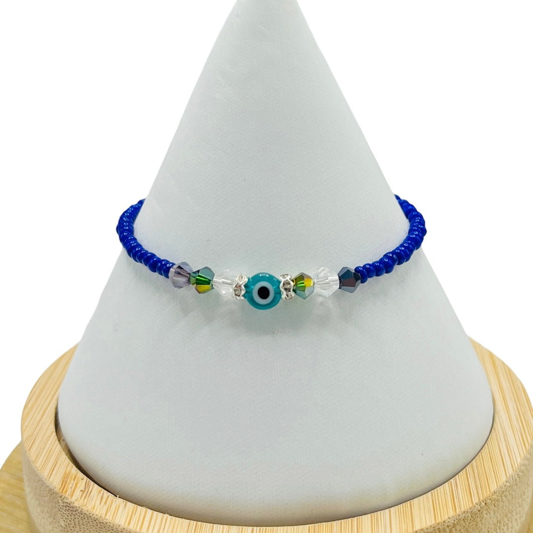 Crystal Chain Evil Eye Beaded Bracelet