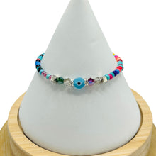 Load image into Gallery viewer, Crystal Chain Evil Eye Beaded Bracelet
