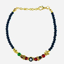 Load image into Gallery viewer, Lux Crystal Chain Evil Eye Beaded Bracelet
