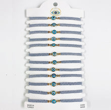 Load image into Gallery viewer, Blue Stone Copper Plated Evileye Rope Bracelet Set
