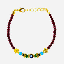 Load image into Gallery viewer, Lux Crystal Chain Evil Eye Beaded Bracelet
