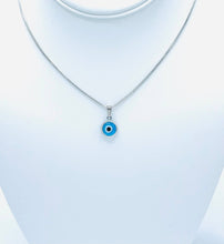 Load image into Gallery viewer, Silver Plated Evil Eye Necklace: Colorful Beads, Handmade
