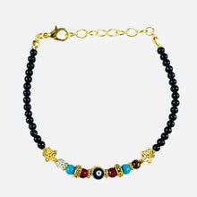 Load image into Gallery viewer, Lux Crystal Chain Evil Eye Beaded Bracelet
