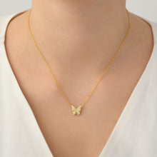 Load image into Gallery viewer, 925 Sterling Silver Gold Plated Butterfly Necklace
