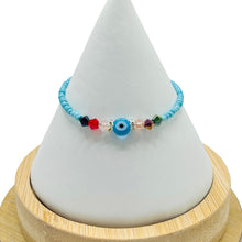 Load image into Gallery viewer, Crystal Chain Evil Eye Beaded Bracelet
