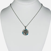 Load image into Gallery viewer, Stainless Steel Patterned Round Evileye Necklace
