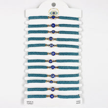 Load image into Gallery viewer, Navy Stone Copper Plated Evileye Rope Bracelet Set
