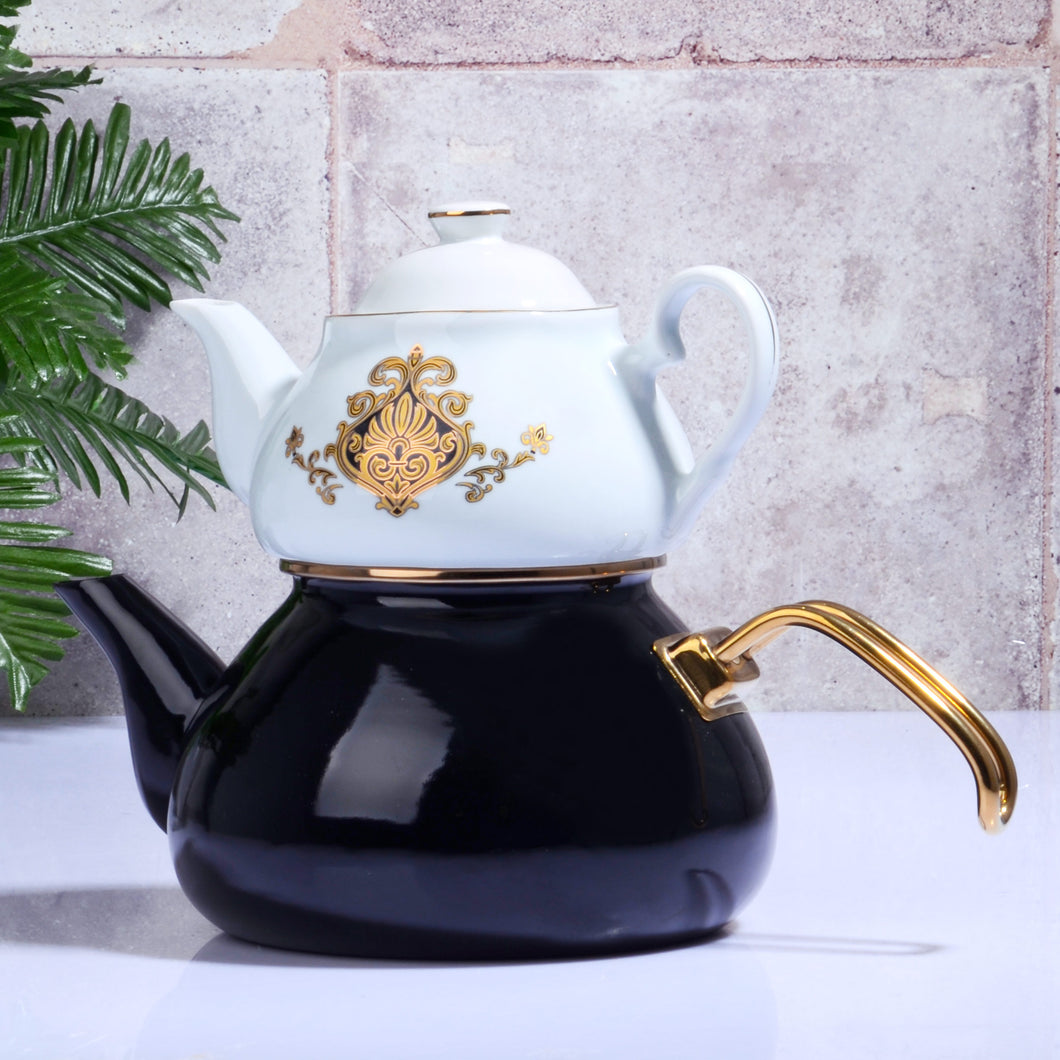 ENAMEL & PORCELAIN TEA POT – Black